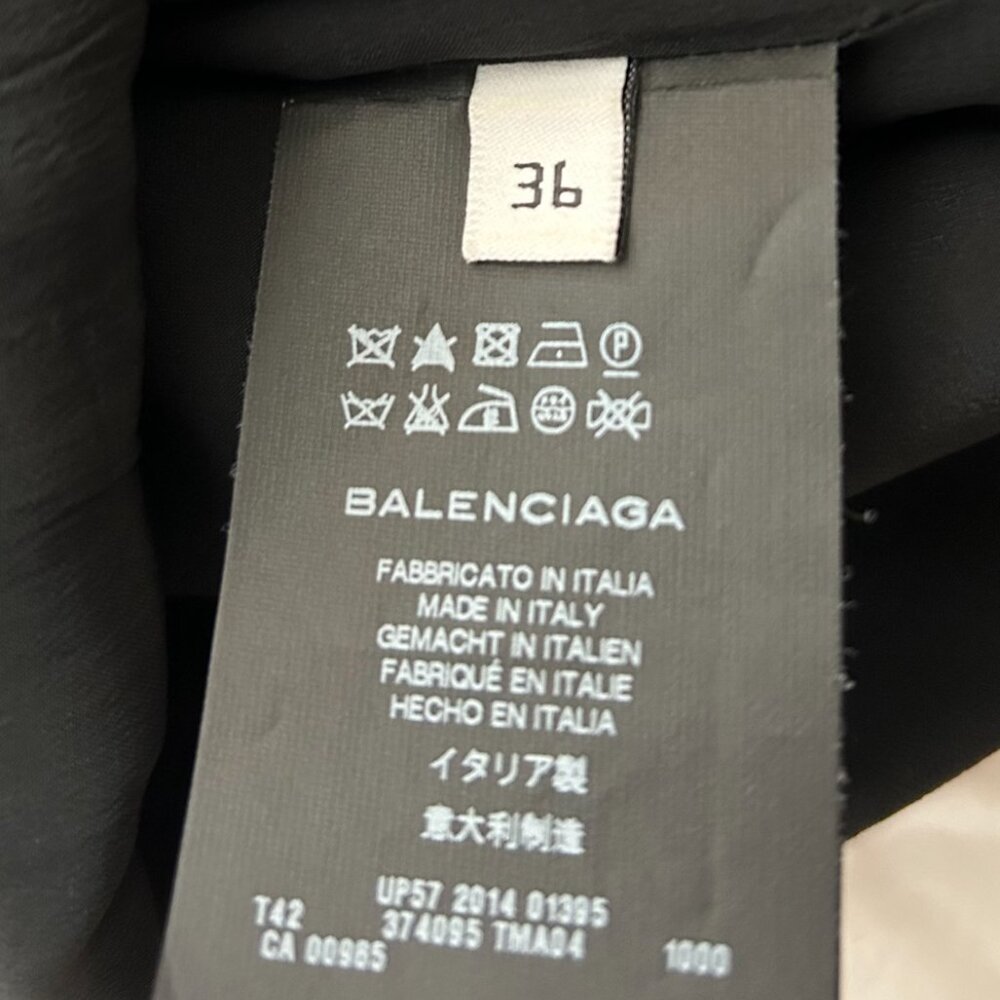 Balenciaga Sleeveless-Blouse-Black/Wht Marble Print- Sz 36-Acetate/Silk - Picture 9 of 9